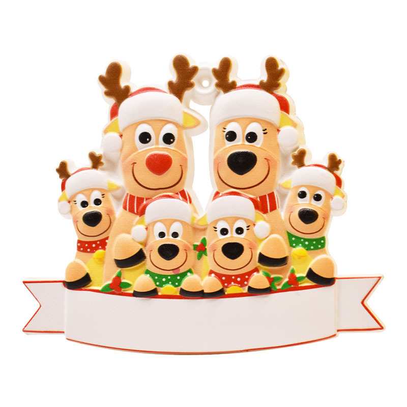 2023 New Cross-Border Amazon Christmas Reindeer Decoration Pendant Pp Resin Uv Printing Christmas Tree Ornaments