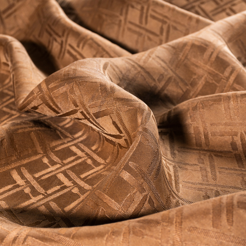 【香云纱工厂】新款真正香云纱砂洗提花真丝面料中国风连衣裙旗袍-阿