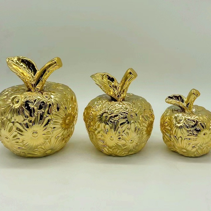 fruit apple electroplating golden champagne golden pineapple pineapple ceramic decoration home decoration decoration crafts 6