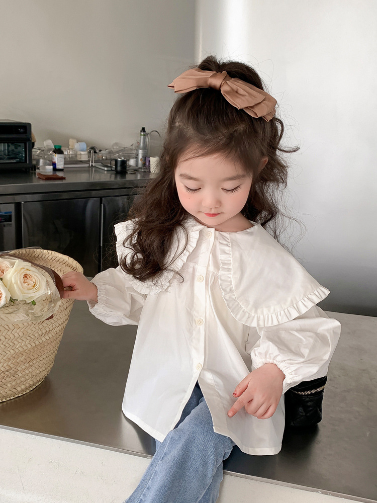 Girls' Suit 2023 Spring and Autumn New Internet Hot Korean Style Western Style Girls' Shirt Jeans Two-Piece Suit Children Fashion