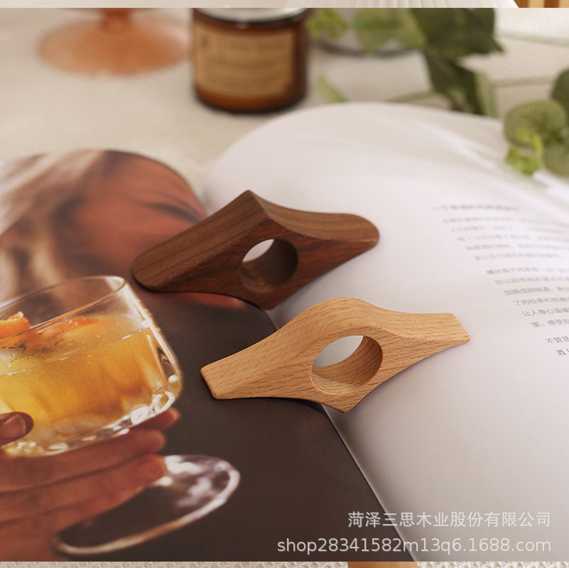 Cross-Border in Stock Solid Wood Paperweight Thumb Book Support Lazy One-Hand Reading Ring Reading Artifact Paperweight Ring