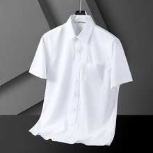 白衬衣短袖男士白衬衫商务帅气职业正装色潮流免烫衬衣薄款男寸衫