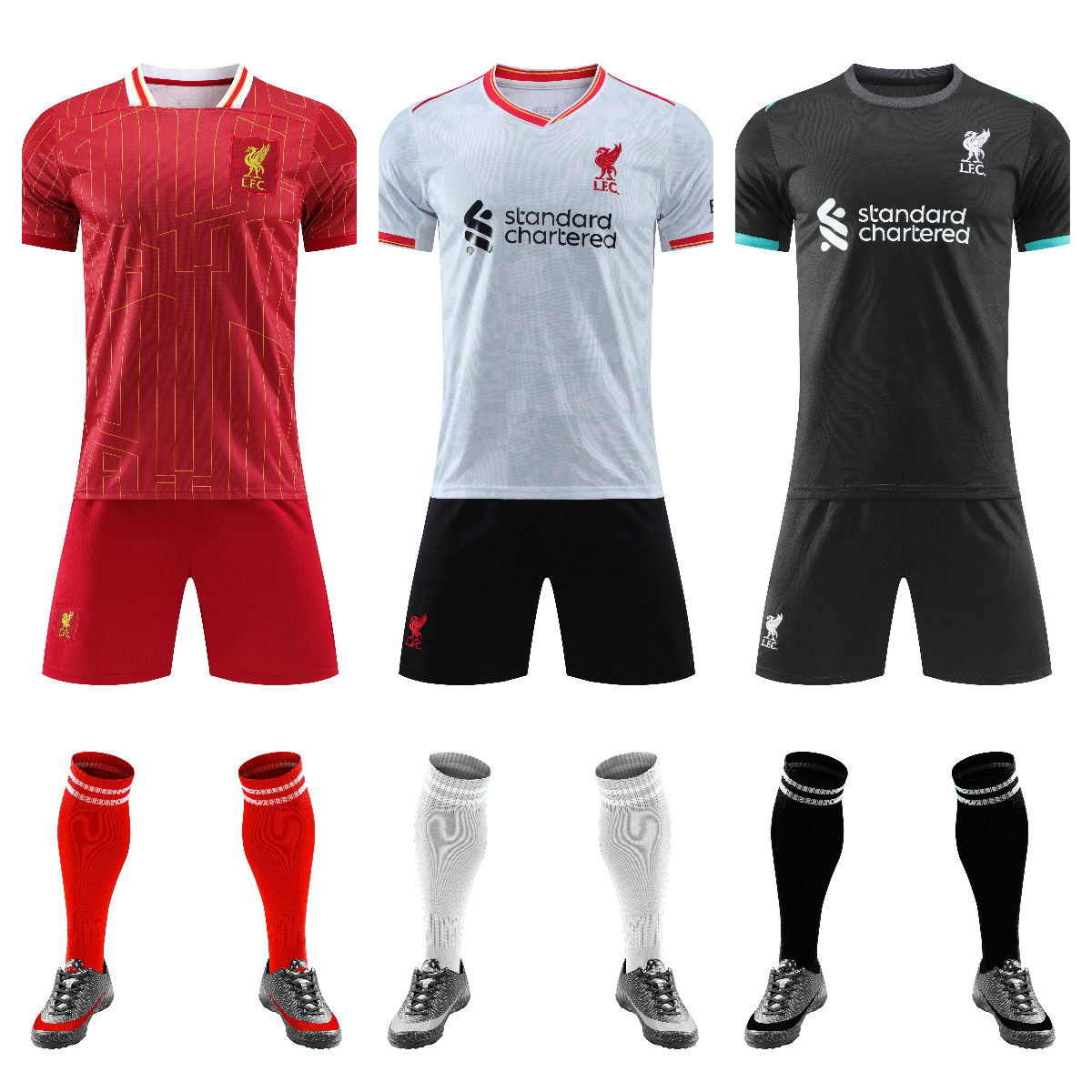 23-24-25英超利物浦足球俱乐部联赛运动套装主场客场一件起批男士