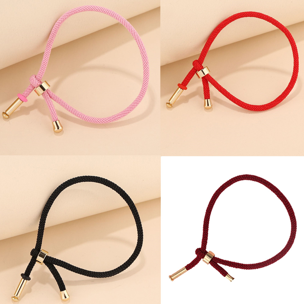 2023 new diy hand rope simple couple red rope free adjustment buckle milan line personality beaded hand