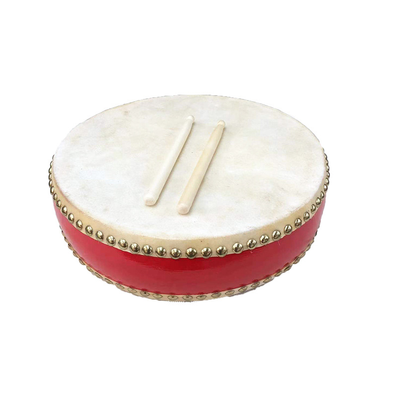 牛皮扁鼓5/6/7/8寸堂鼓中国鼓花鼓盘鼓实木头层牛皮彩绘手鼓书鼓