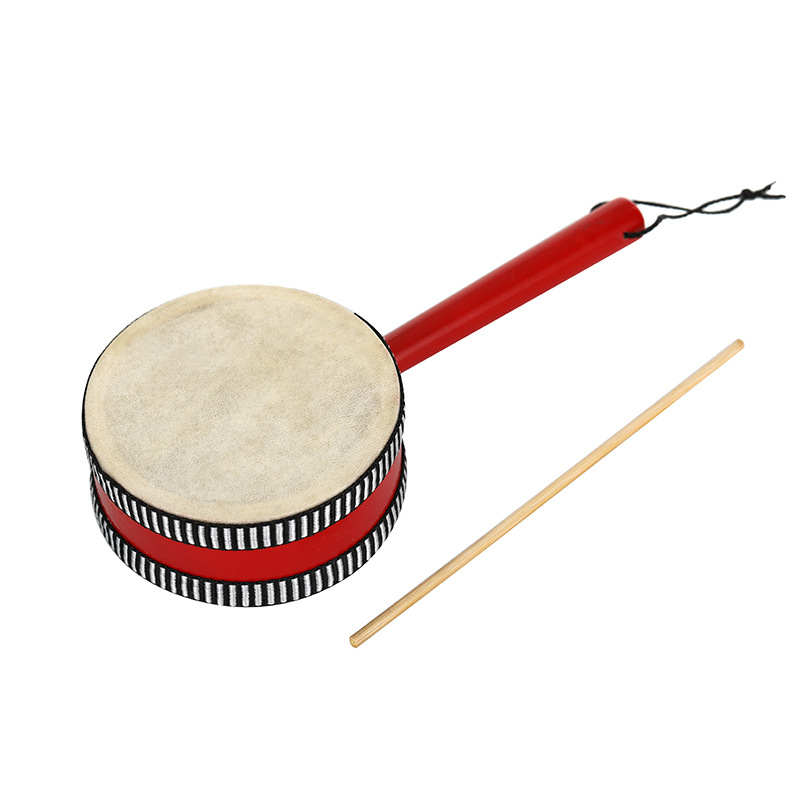 拨浪鼓手摇鼓儿童奥尔夫乐器儿童打击乐器教具小号中号大号拨浪鼓