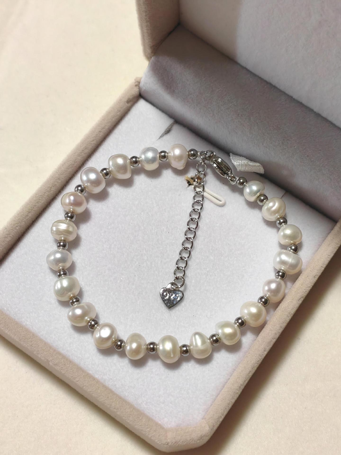 海南天然淡水珍珠手链彩色珍珠手串小众高级感手串送女友闺蜜礼物