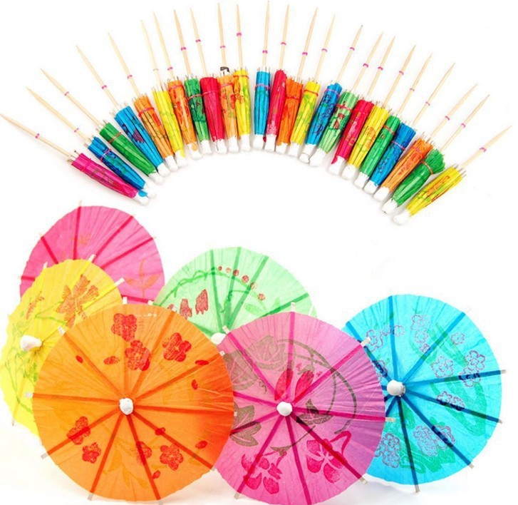 Hawaiian Coconut Honeycomb Fruit Prod Disposable Cocktail Decoration Umbrella Toothpick Octagonal Umbrella Umbrella Toothpick Mini Set