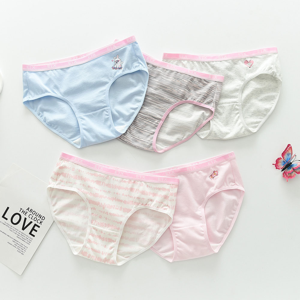 etx五条装女童三角裤a类儿童内裤少女中大童初中生高中生卡通短裤
