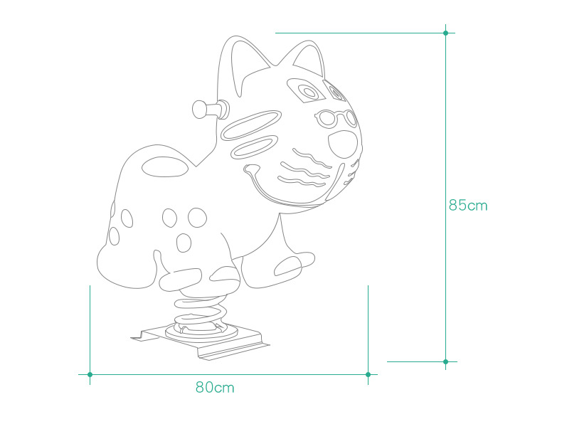 幼儿园公园小区 室外户外弹簧摇马摇摇乐卡通动物木马pe板跷跷板
