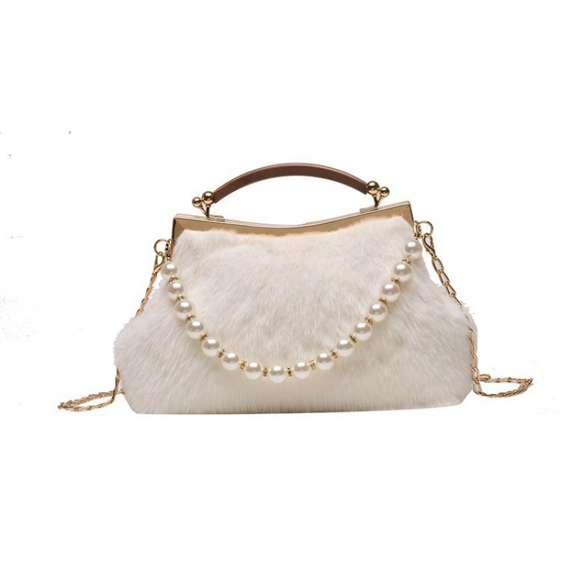 Plush Pearl Women's Bag 2022 Autumn Versatile Personality Women's Cross-Border Shoulder Chain Handbags Women's Bag