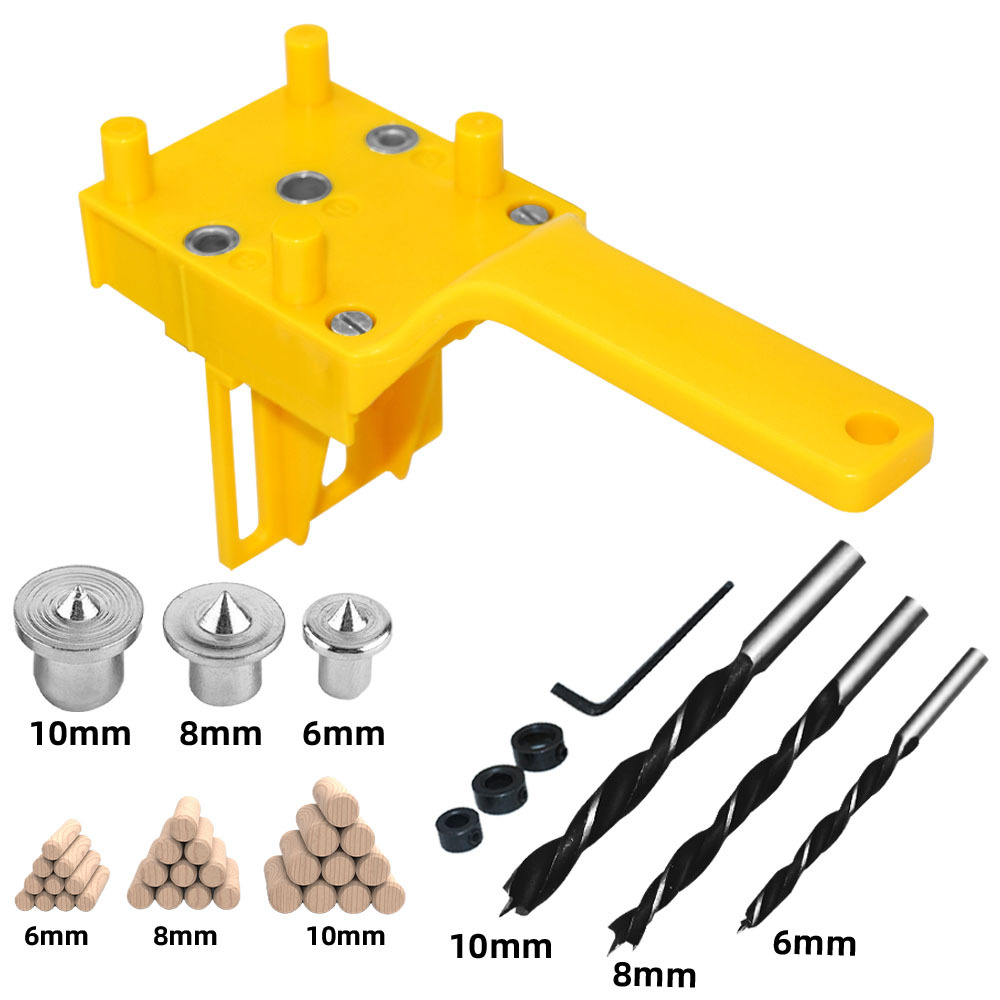 Woodworking Straight Hole Puncher Boxed ABS Handheld Wood Board Connecting Hole Borehole Locator Woodworking Tools