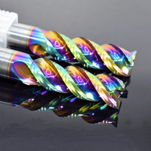 高光铝用铣刀65度钨钢3刃u槽七彩涂层加工铝合金专用加长平虹之玉