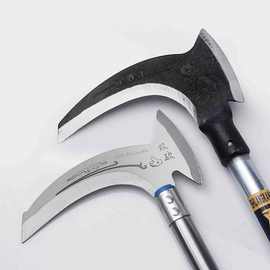 双镰刀长柄割刀多功能开山钓鱼户外农用工具收割树柴刀包邮