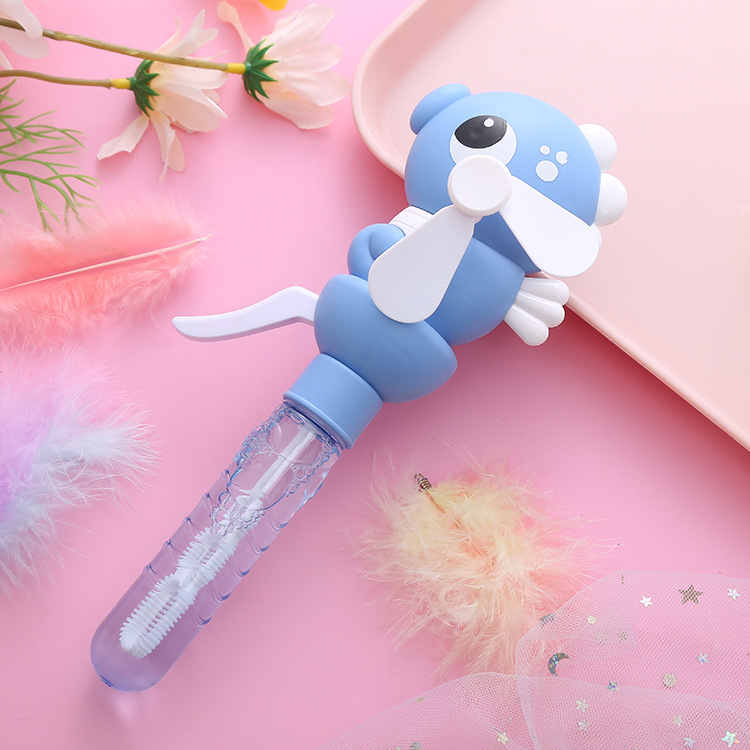 Cartoon Bubble Wand Haima Mini Fan Handheld Outdoor Portable Hand Pressure Fan Wholesale Stall Prize Gift