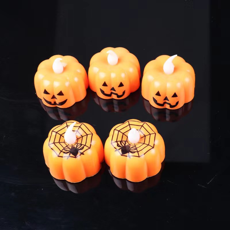 Pumpkin Small Candle LED Electronic Candle Halloween Party Decoration Supplies Ghost Festival Luminous Pumpkin Lamp Wholesale