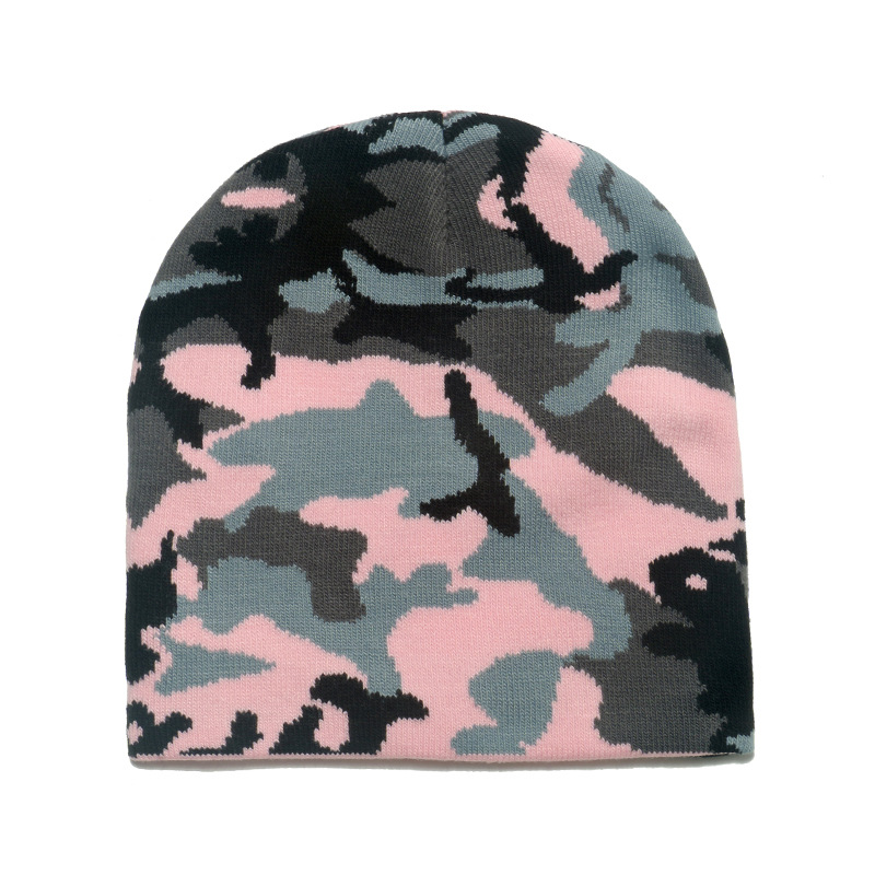 Foreign Trade Woolen Cap Amazon Winter Warm Hat Casual Camouflage Jacquard Brimless Beanie Male Beanie Caps