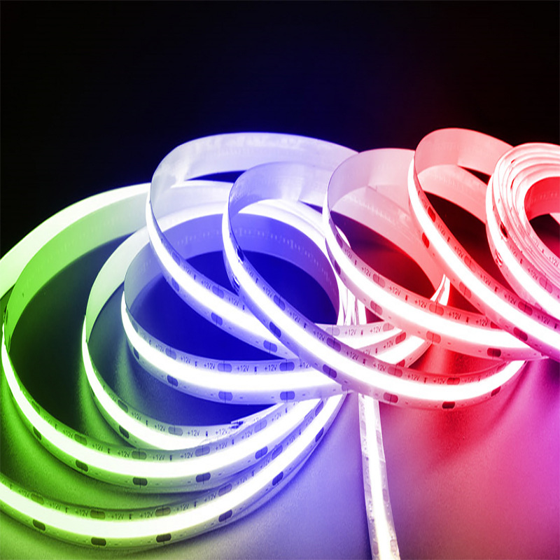 cob灯带12v24v4mm软灯条红光蓝光绿光黄光冰蓝色粉紫橙光彩色灯带