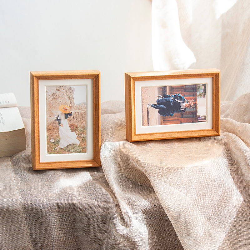 洗照片做成实木相框摆台6寸8六寸儿童照片小孩宝宝装裱像框架相框