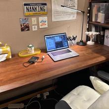 实木大板双人电脑桌台式卧室家用办公桌大长书桌工作台两人电竞桌