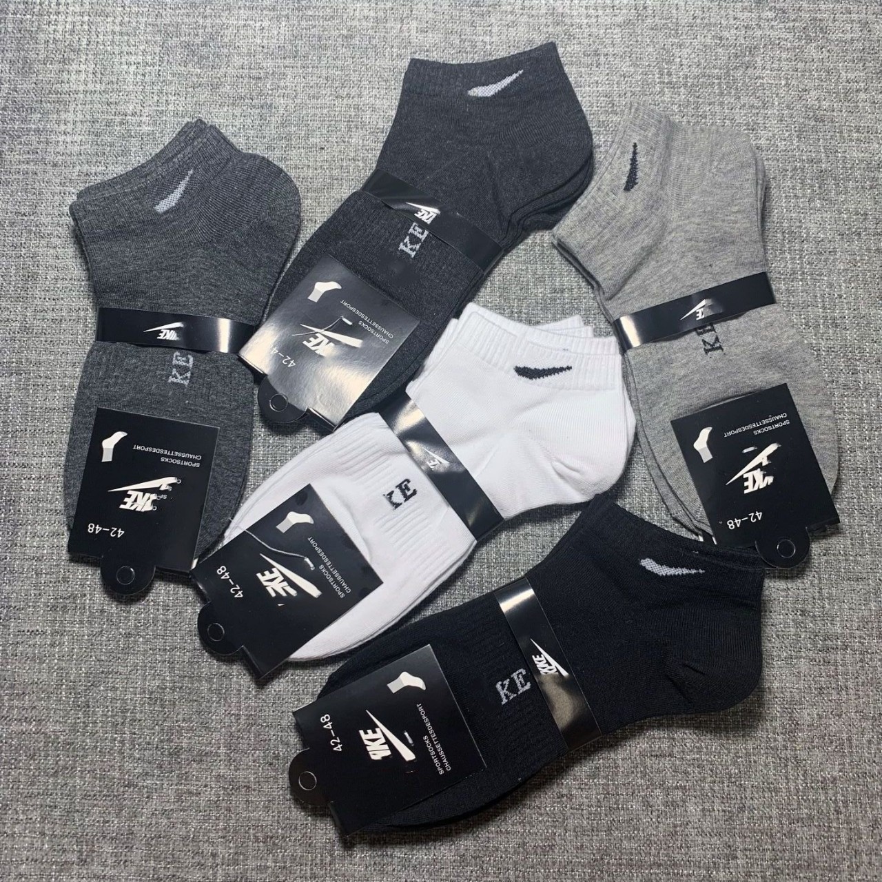 外贸苏万耐克斯特袜子短筒男运动袜一包5色脚底橡筋女士船袜-阿里巴巴