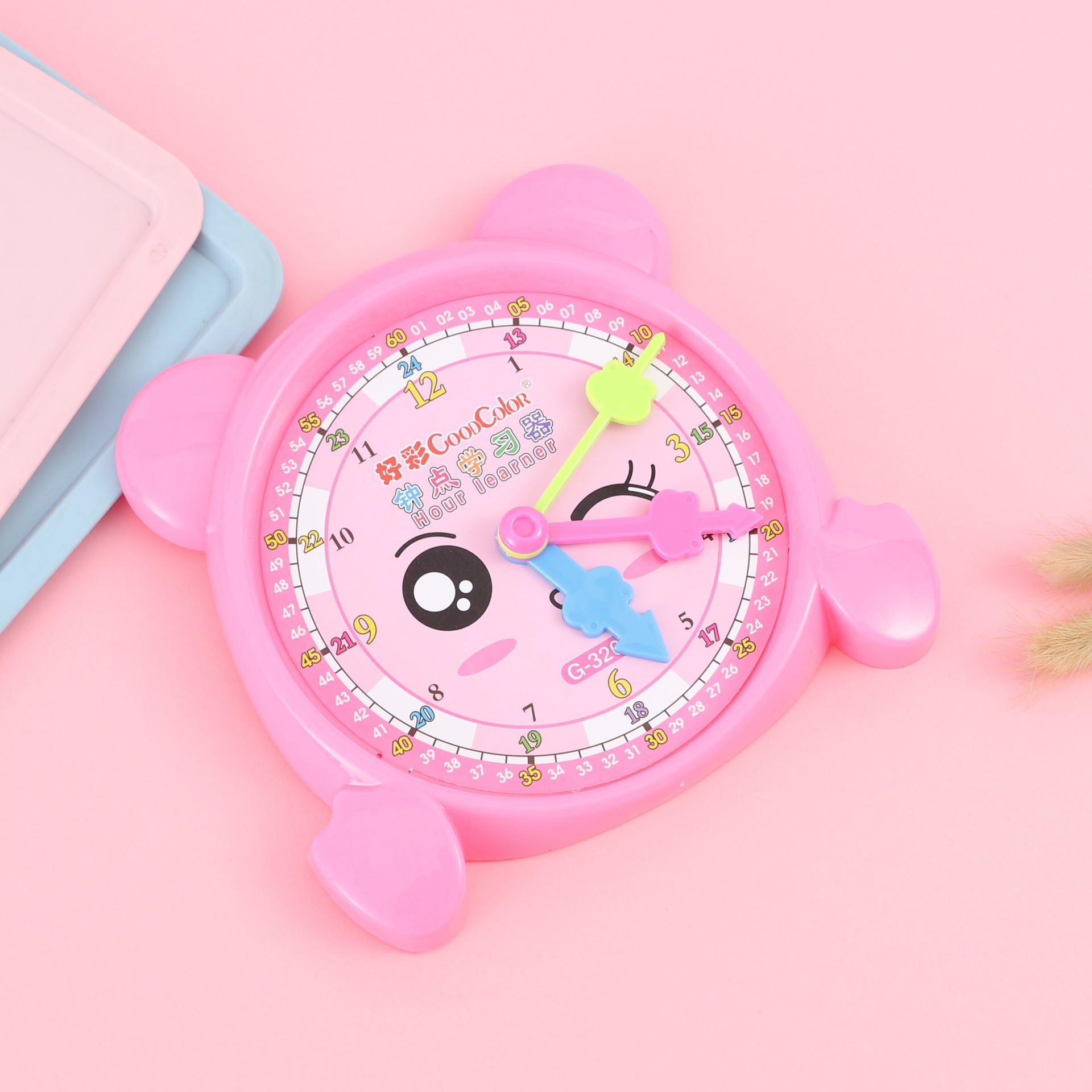 直销小学生钟面学习器钟表模型塑料两针时钟数学时间启蒙教具批发