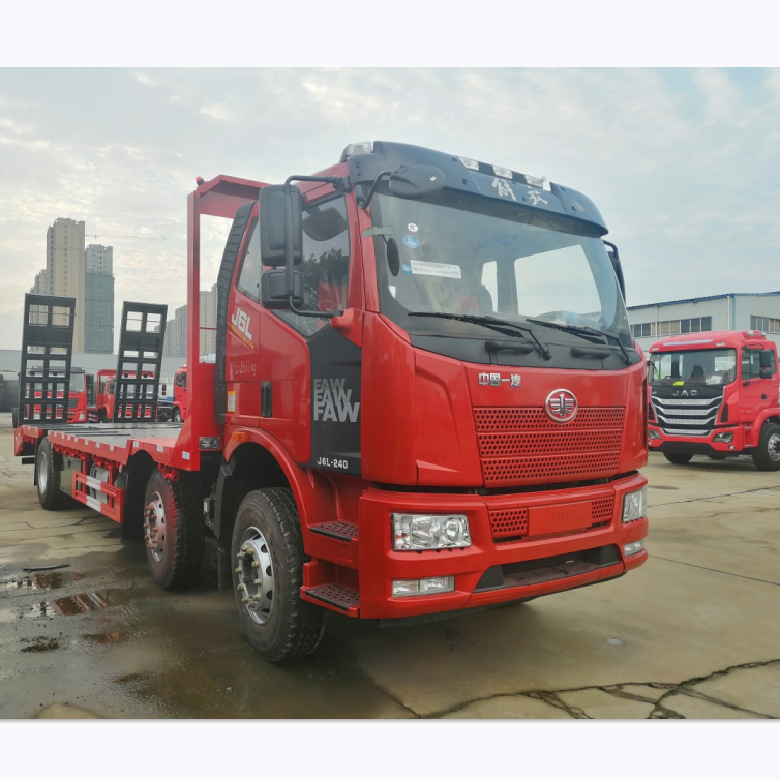 山东青岛解放三轴平板拖车月销量200台解放j6三桥拖车供应