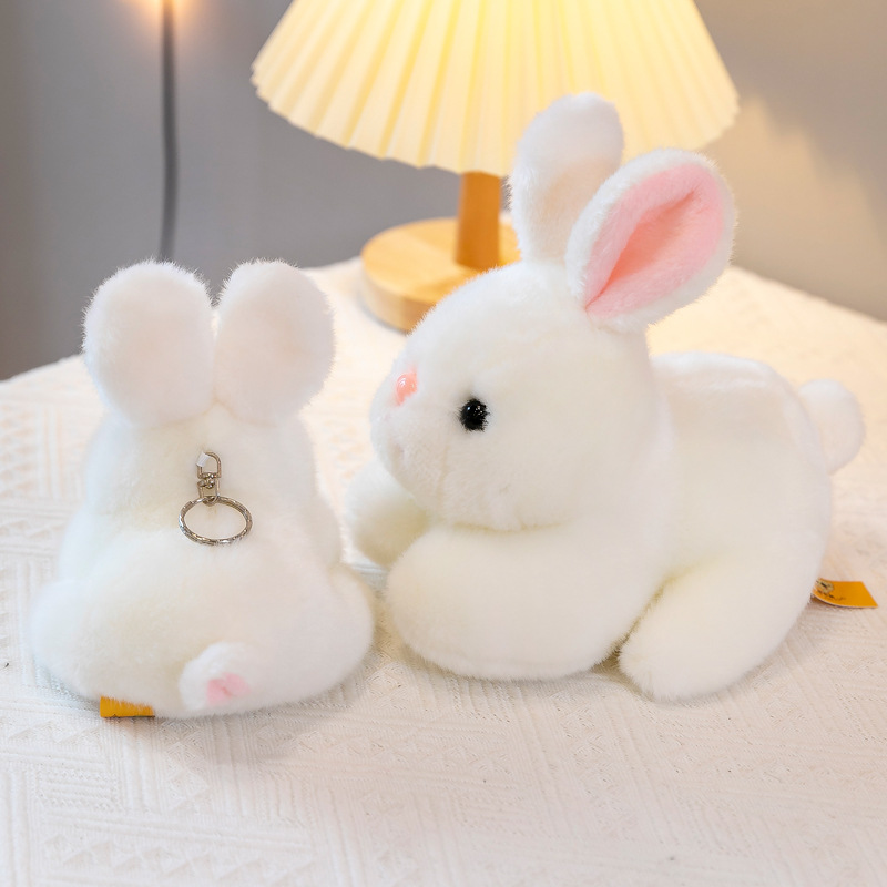 仿真兔毛趴兔毛绒玩具可爱小白兔公仔儿童抱枕抓机娃娃厂家批发