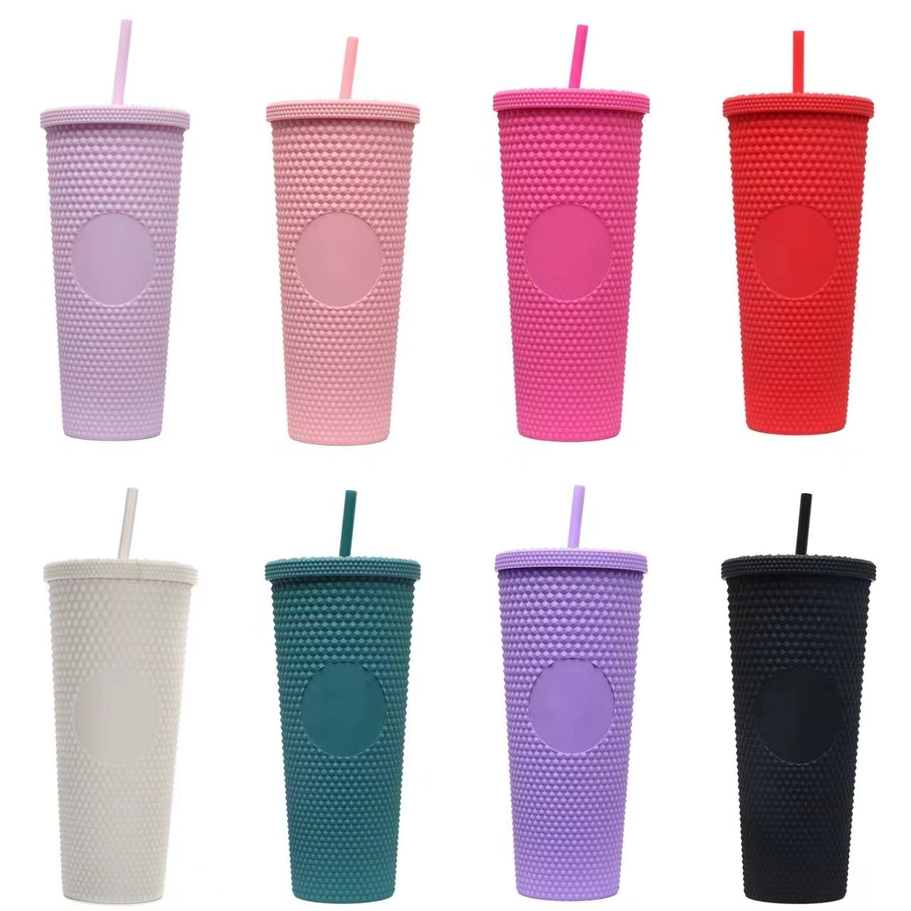 Asterisk Studded Durian Tie Cup 24 Oz710ml Double-Layer Plastic Cup Handy Cup with Straw Corn Durian Cup