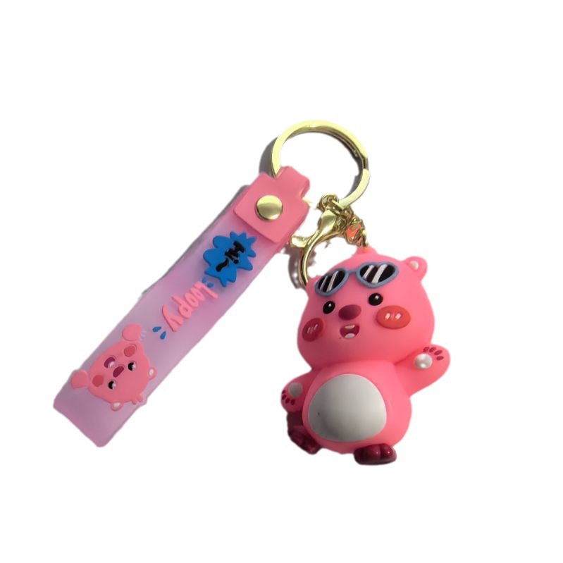 New Cute Pvc Little Beaver Keychain Pendant Cartoon Doll Car Key Chain Hanging Ornament Small Gift Wholesale