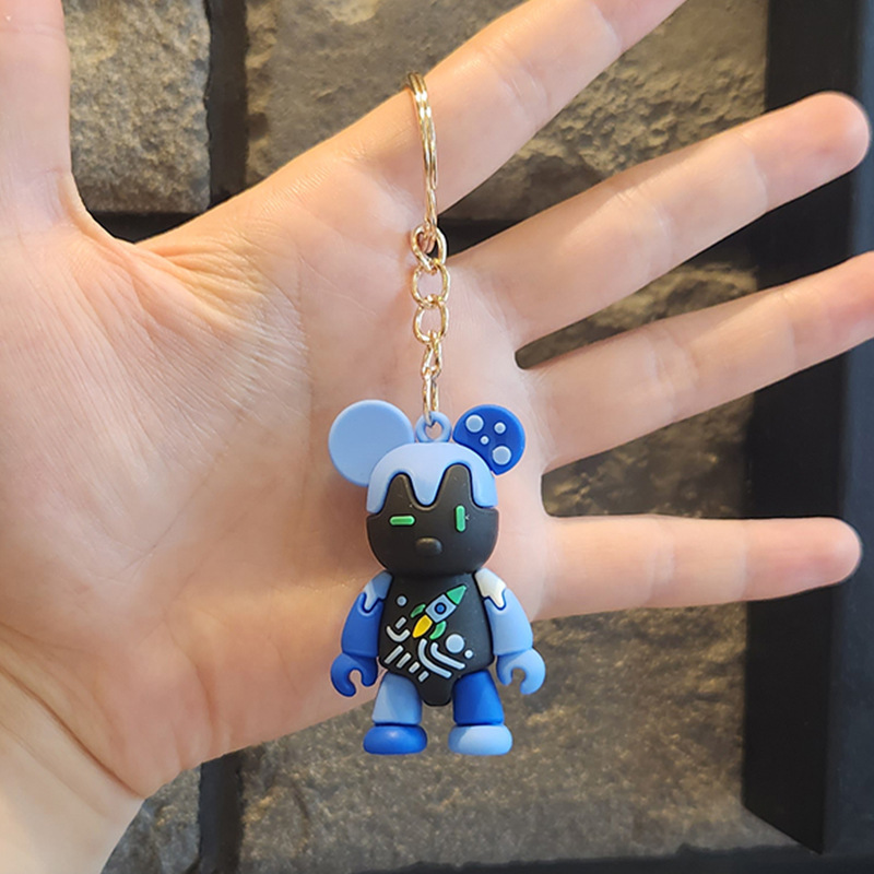 Creative Cartoon Universe Painted Violent Bear Doll Keychain Package Pendant Student Small Decoration Ornaments Key Chain