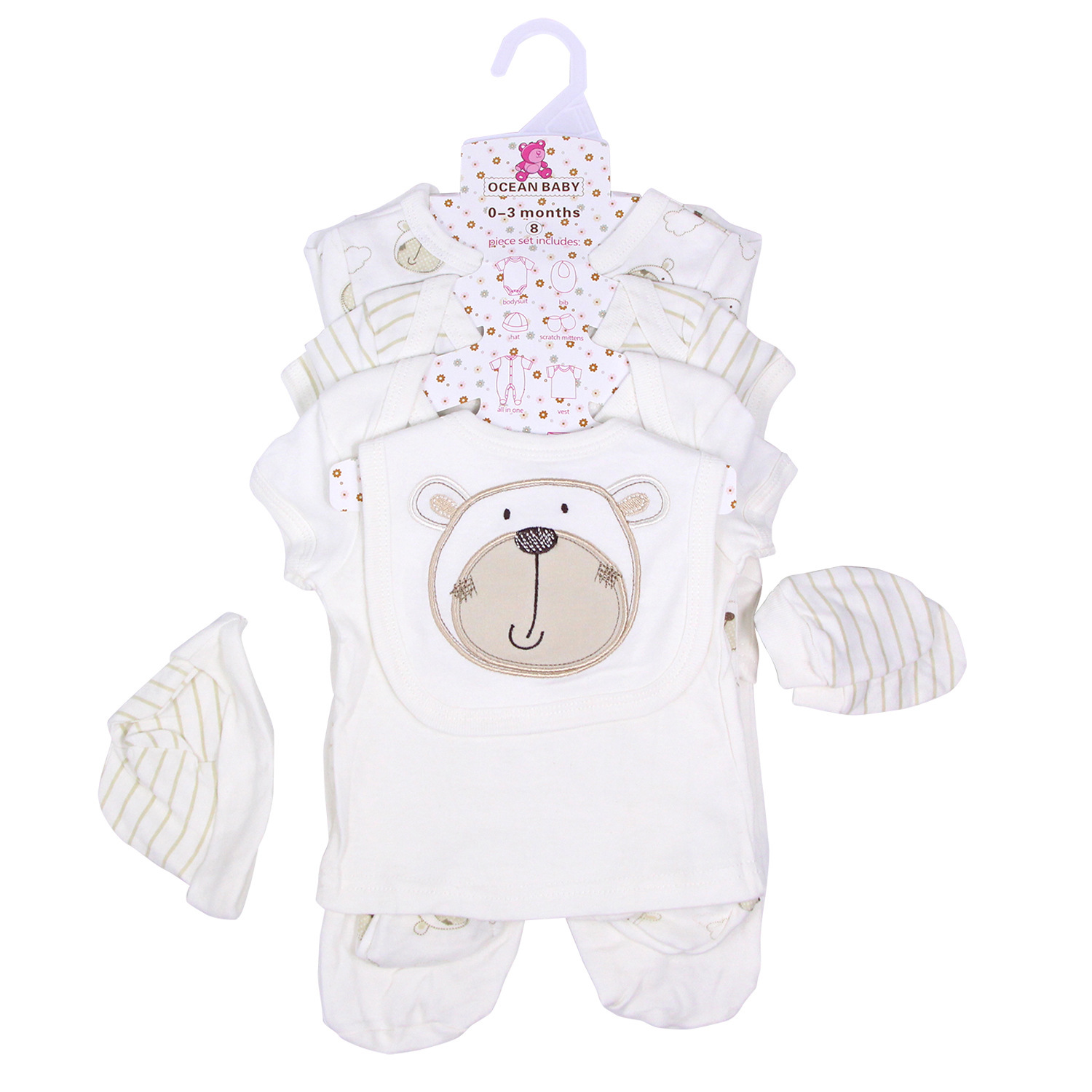 Foreign Trade Newborn Infant Cotton Five-Piece Suit Rompers Jumpsuit Baby Rompers Suit Match Sets Children‘s Clothing