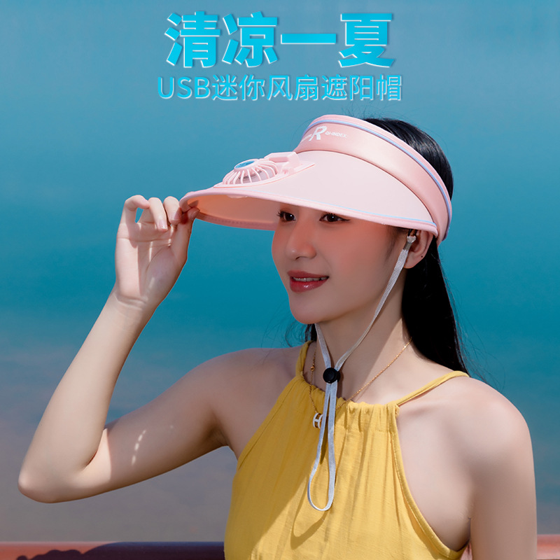 Summer Adjustable Sun Protection Air Top Sun Protection Duckbill Cap Travel Outdoor Usb Rechargeable Uv Cap with Fan in Stock Wholesale