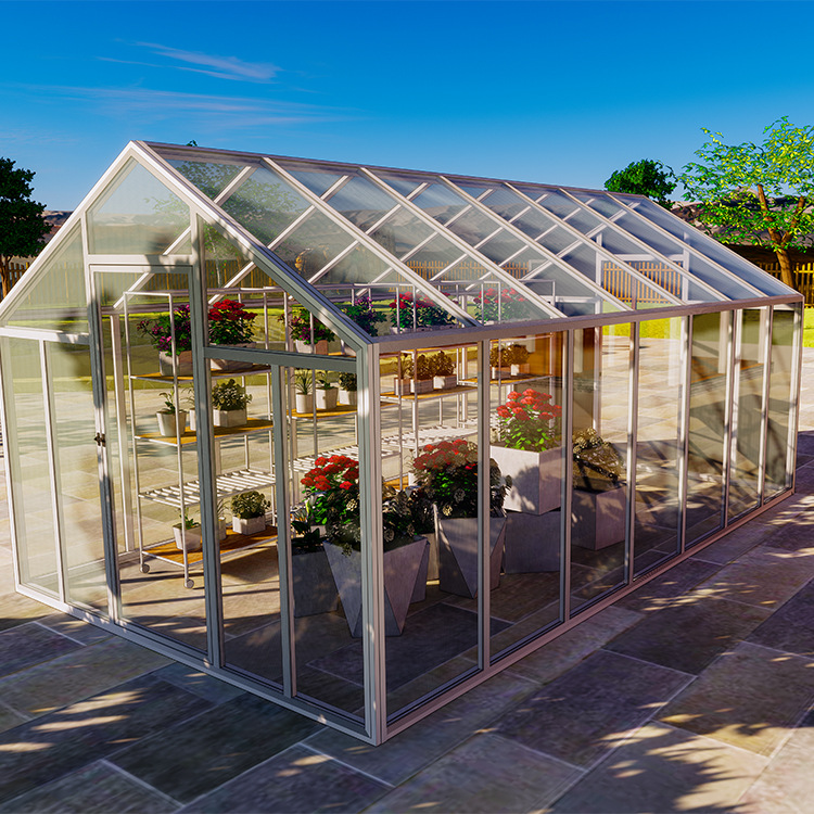 6平方 铝合金花园阳光房 pc中空阳光板温室小花房