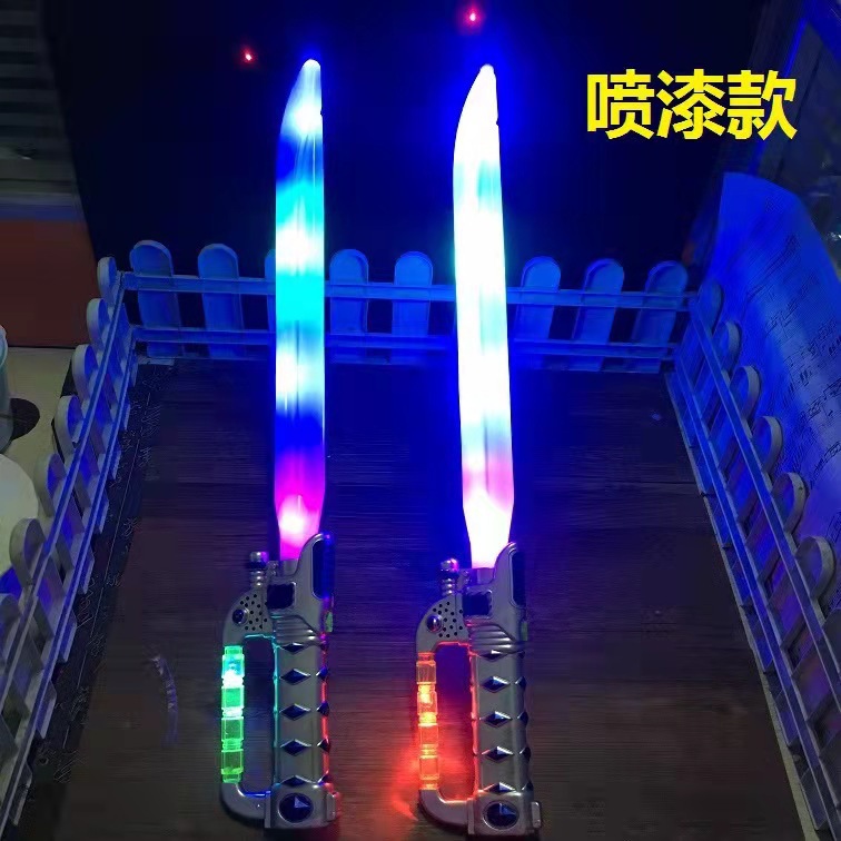 Yiwu New Sound Flash Sword Toy Children's Music Shark Knife Luminous Broadsword Stall Supply Wholesale