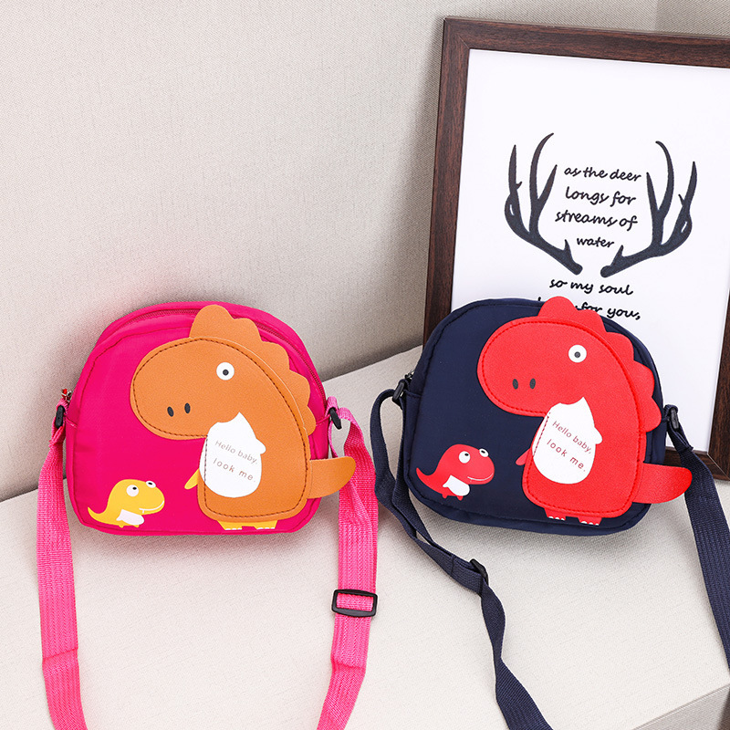 Children's Bag Cartoon Korean Little Dinosaur Shoulder Bag Cute Boys and Girls Fashionable Stylish Cartoon Crossbody Small Bag