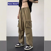 NASA春秋季新款青少年帅气裤子男孩大童学生美式工装休闲宽松长裤