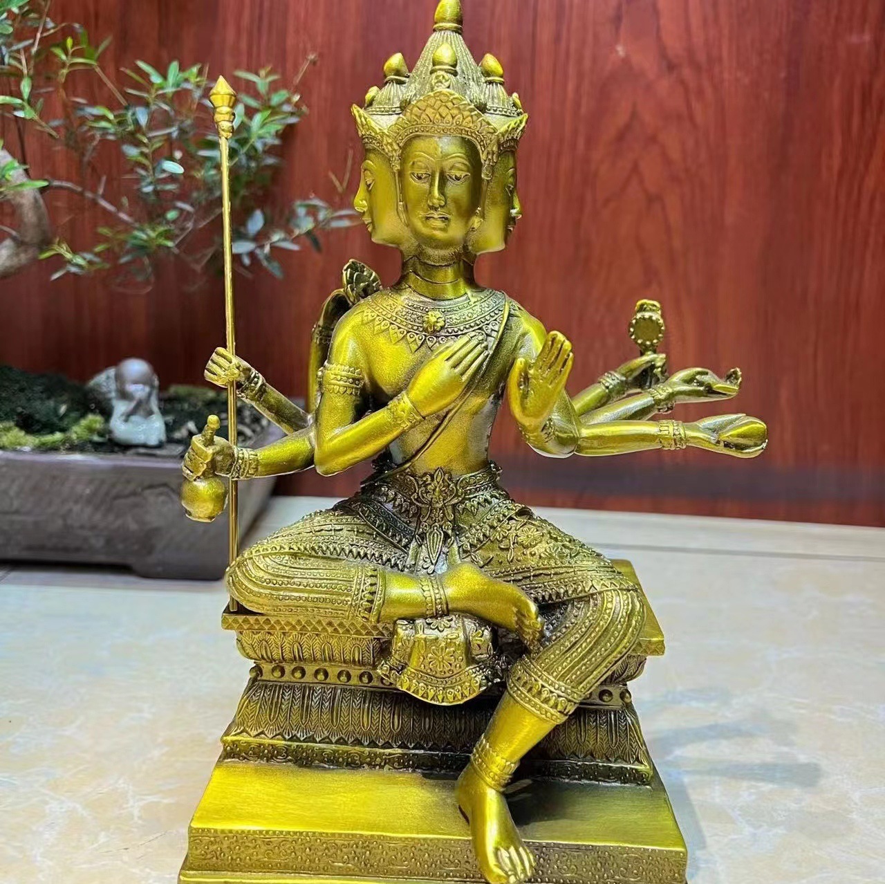 铜泰国四面佛摆件升级大梵天王佛像有求必应佛印度神像泰式装饰摆