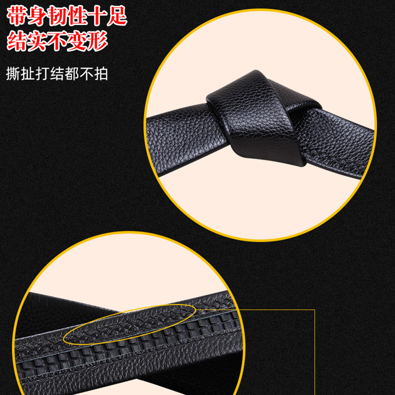 Belt Men's Wholesale High-End Leather Business Casual Automatic Buckle Men's Pant Belt Cowhide Belt Men's Manufacturer