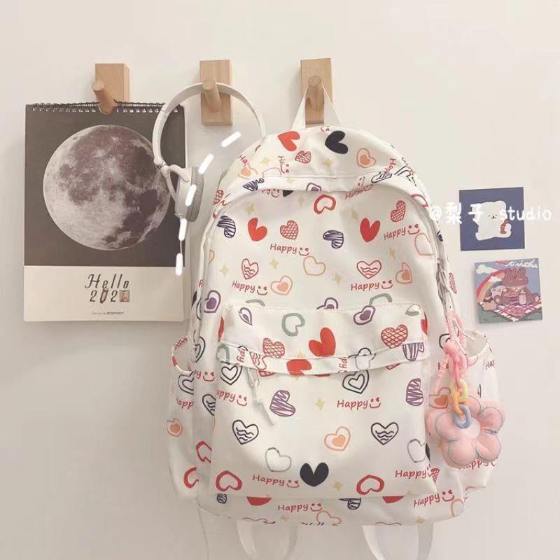 2023 New Cross-Border Korean Style Cute Refreshing Love Bear Backpack High School Primary School Student Backpack