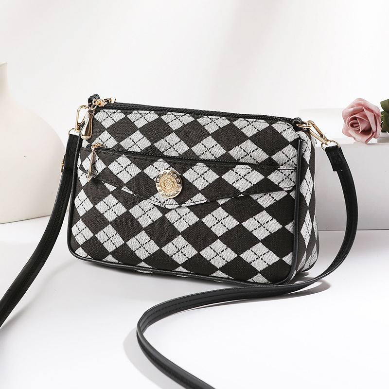 Autumn/Winter Bags Plaid New Crossbody Bag Women's Fashion Mother Bag Large Capacity Shoulder Bag Retro Middle-Aged Women's Bag