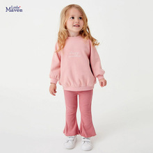 Little maven秋季新款女童卫衣套装长袖裤子儿童两件套欧美童套装