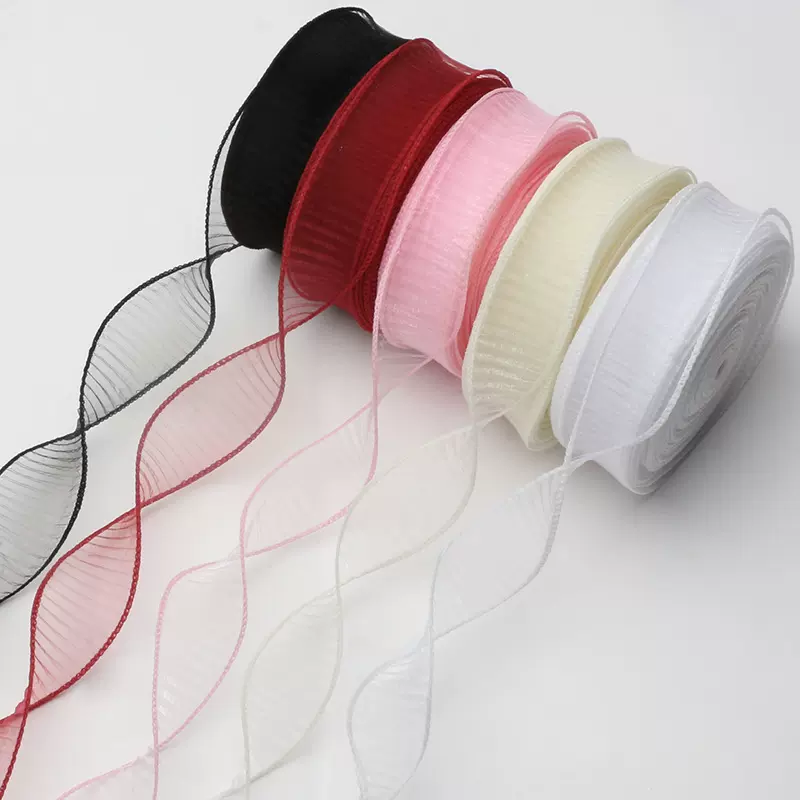 花熙 幻影鱼尾纱丝带鲜花包装材料围边花束花店蛋糕彩带蝴蝶结