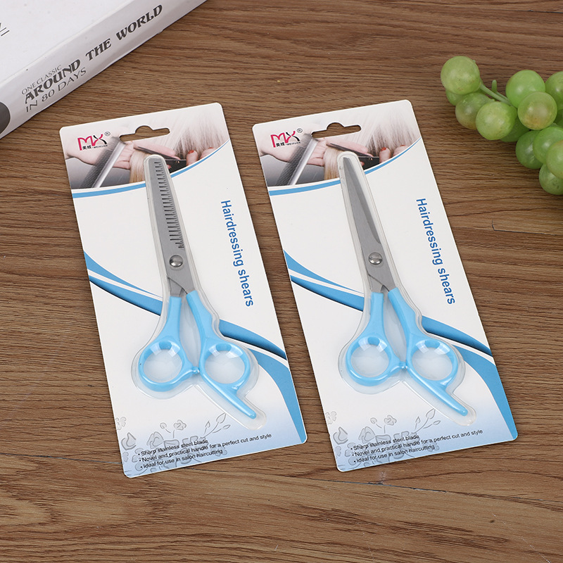 blue thinning scissors suction card stainless steel high quality household hairdressing supplies diy hairdressing trimmer wholesale