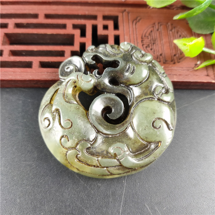 古玩玉器仿古做旧工艺品岫玉高古玉生肖玉龙挂件吊坠手把件批发