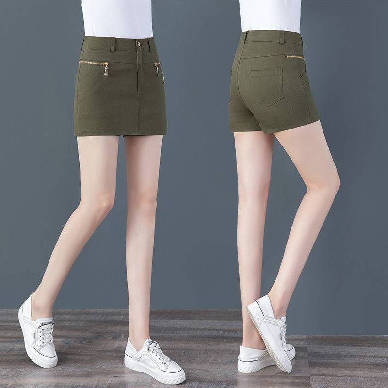 超短裙裤裙女秋夏新款前裙后裤女生显瘦直筒短裤大码休闲短裤裙裤