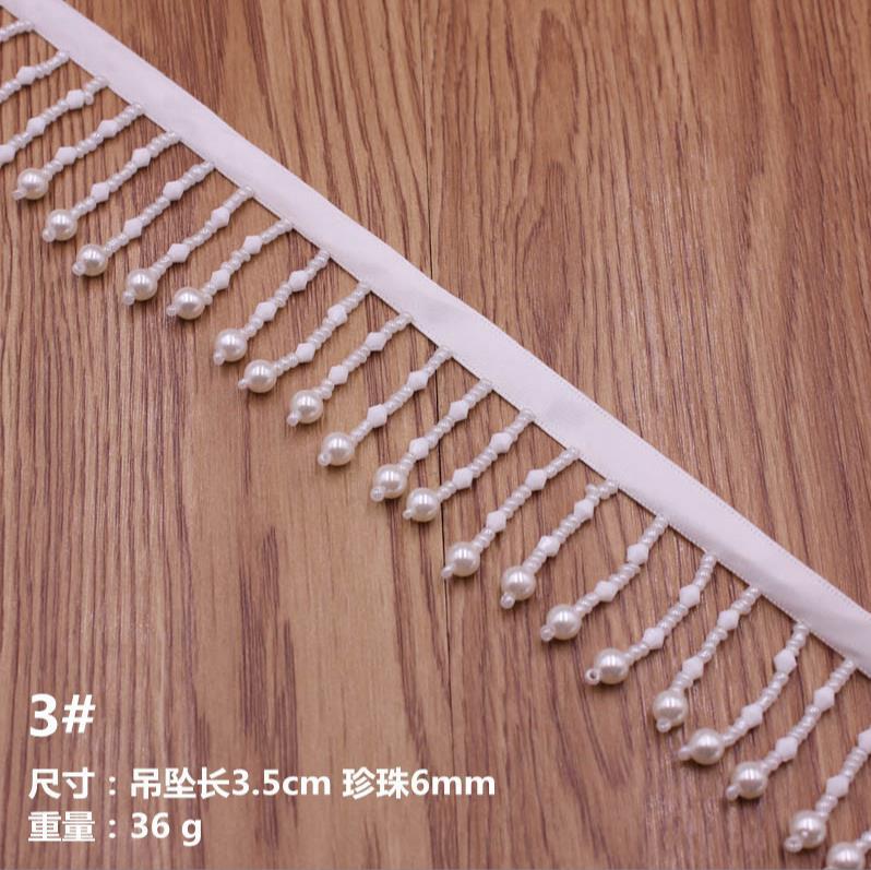 Cross-Border Direct Supply Pearl String Beads Beaded Tassel DIY Ethnic Style Ancient Chinese Clothing Accessories Lace Pendant Pearl Ribbon