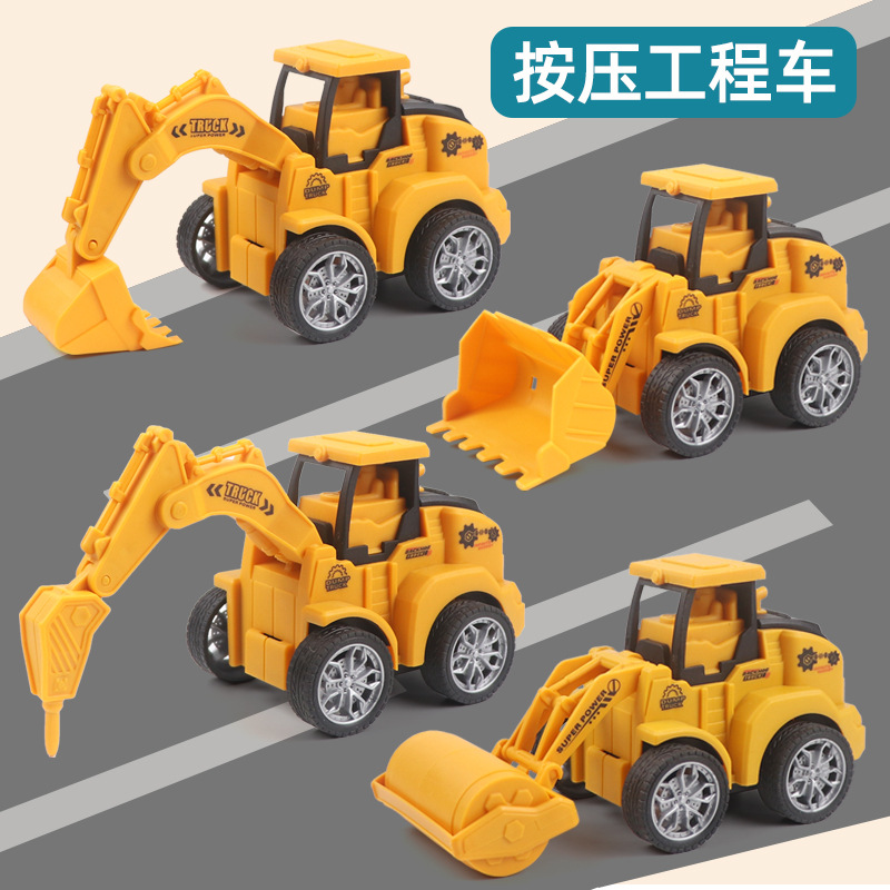 Excavator Children‘s Educational Toys Press Warrior Excavator Baby Inertia Roller Engineering Vehicle Stall Wholesale