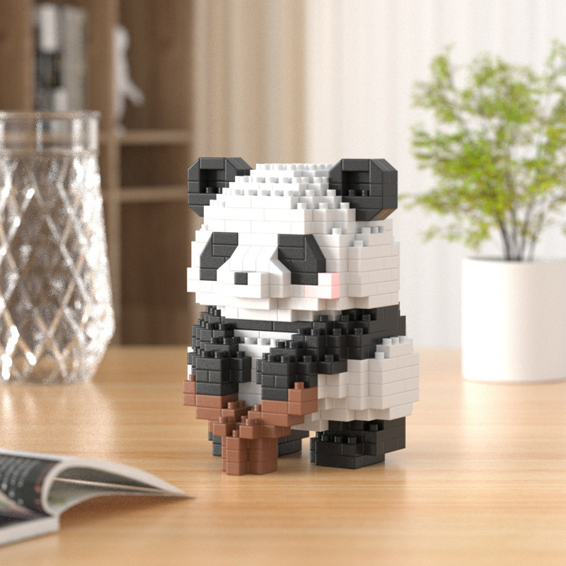 Compatible with Lego National Treasure Giant Panda Flower Flowering and Fruiting Lai Meng Lan Doll Puzzle Assembled Building Blocks Gift Toys Wholesale