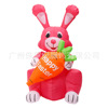 跨境萬圣節裝飾充氣彩蛋兔子抱胡蘿卜發光充氣模布置道具復活節